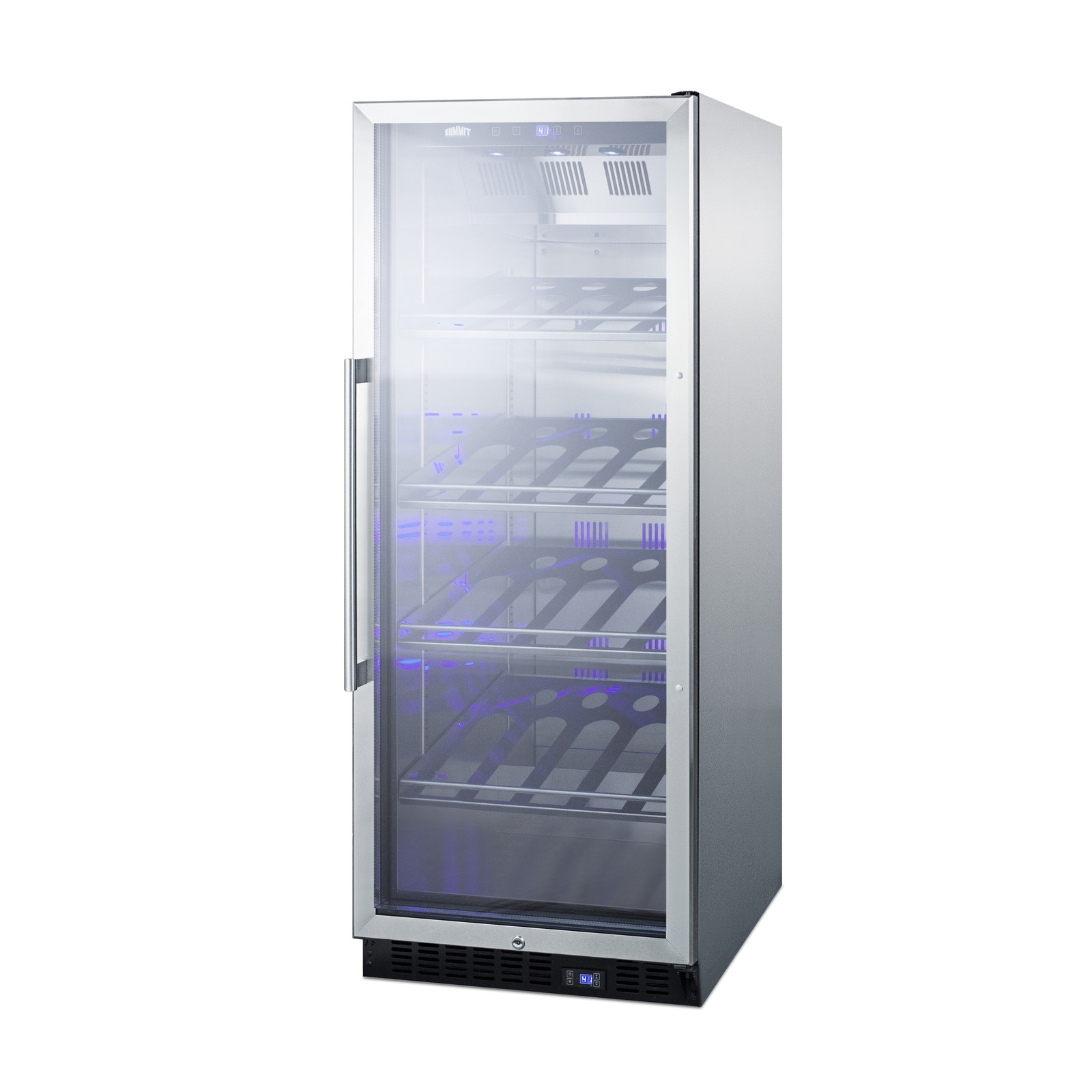Summit SCR1156CHCSS 24" Glass Door Wine Refrigerator, Single Temperature, 25 ...