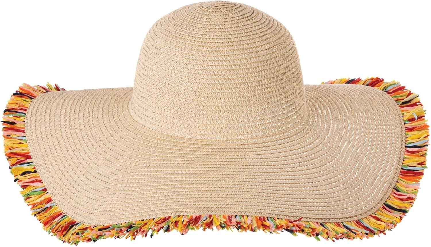Rainbow Fringe Floppy Hat Hippie Fancy Dress Halloween Adult Costume Accessory