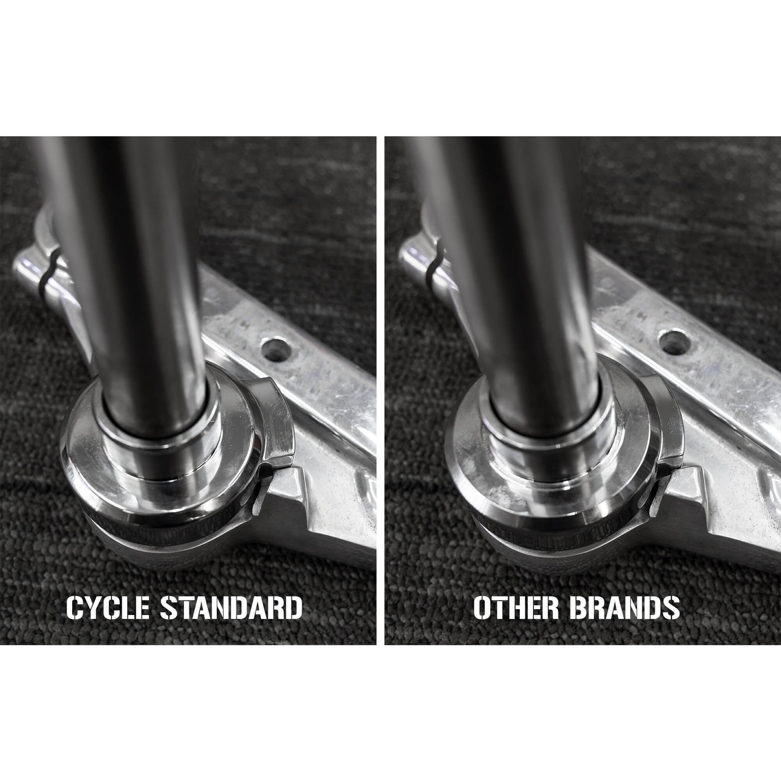 Cycle Standard Chrome Fork Neck Cup Kit with Fork Stops for 1949-1987 Harley-Dav