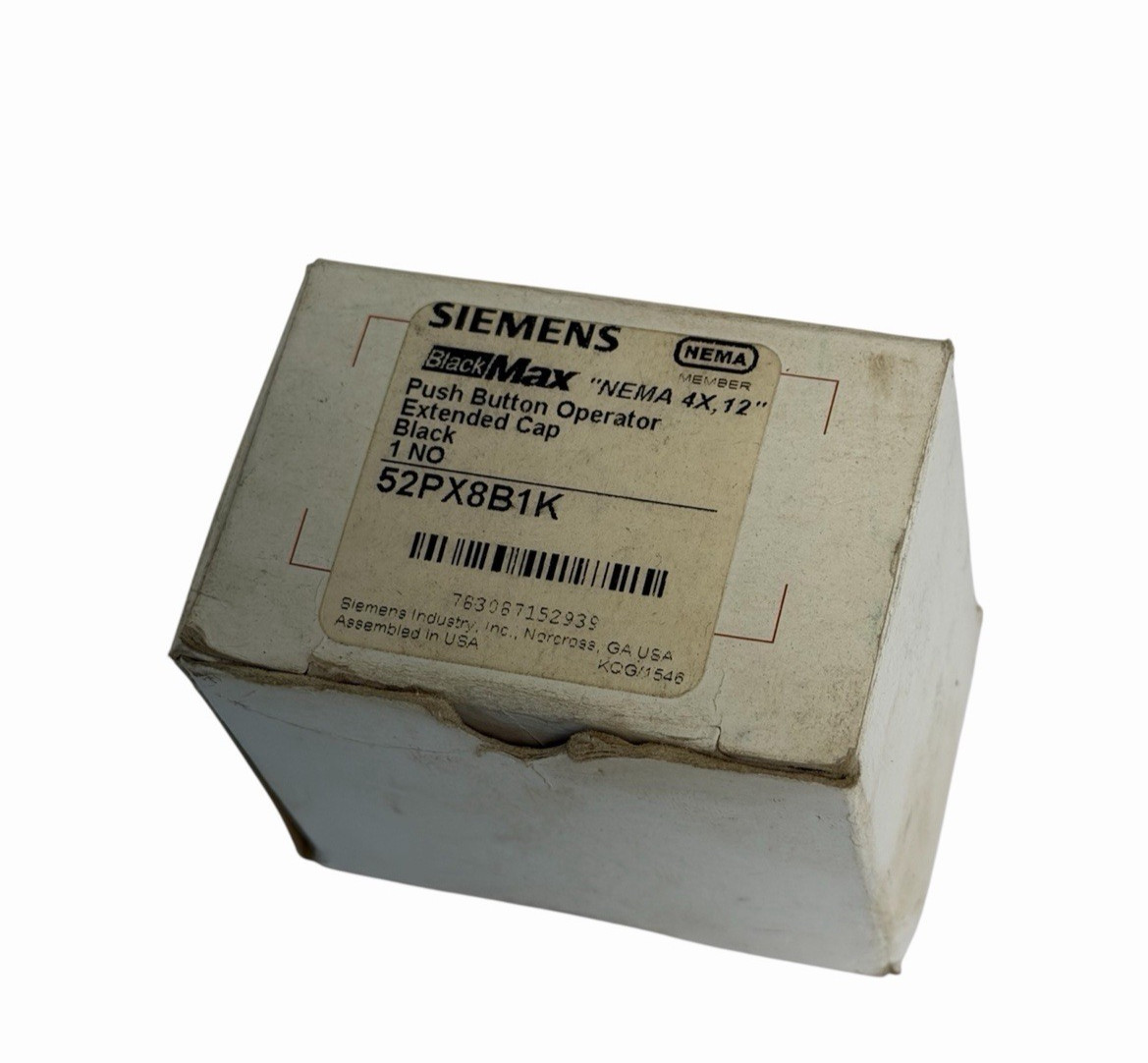 NIB SIEMENS 52PX8B1K PUSH BUTTON OPERATOR EXTENDED CAP BLACK 1 NO