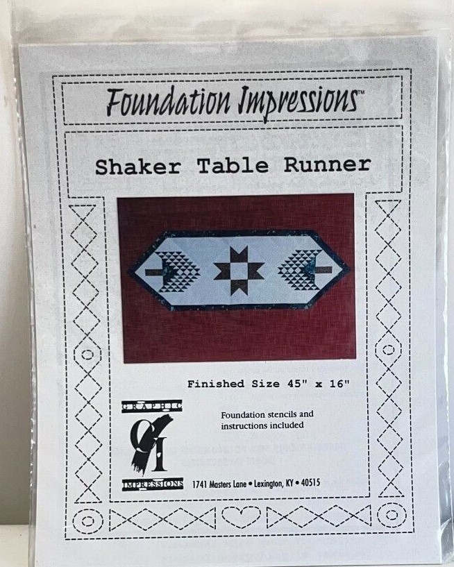 Foundation Impressions "Table Runner" 45"x16" Quilt Stencil (BRAND NEW SEALED)
