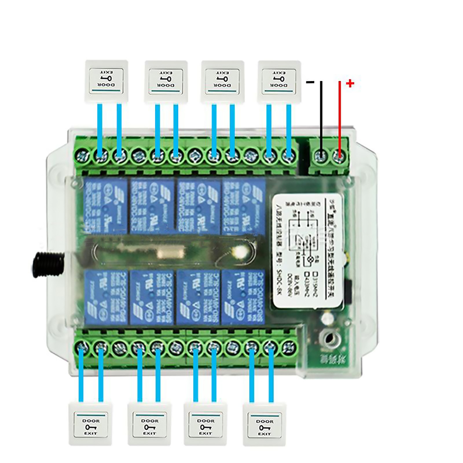 Low Consumption 8 Channel Wireless RF433MHz Remote Control Switch Relay Module