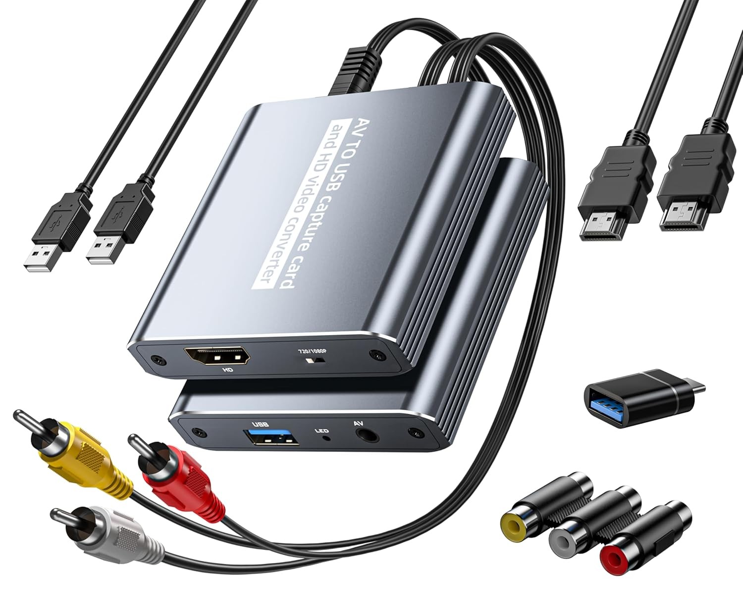 VHS to Digital Converter USB Video Capture Card HDMI Loop Out RCA AV Capture