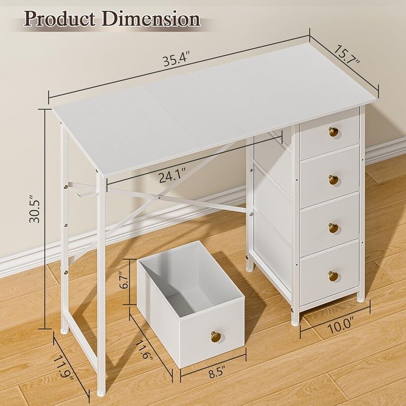 Small Writing Desk W/ 4 Drawers Computer Desk Home Office Kids Study Table New