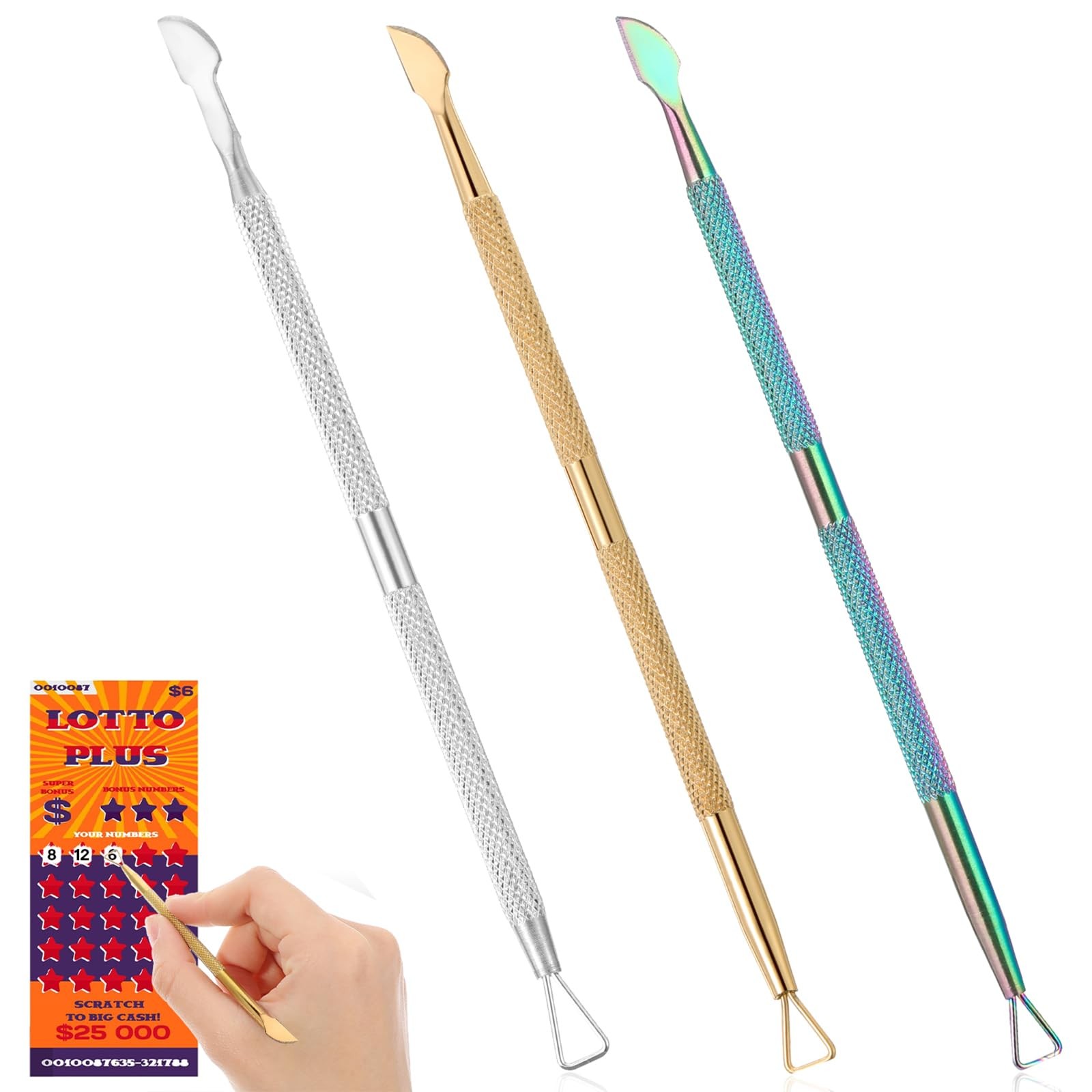 3 Pcs Metal Lotto Scratcher Label Scraper Lottery Ticket Scratcher Tool Scrat