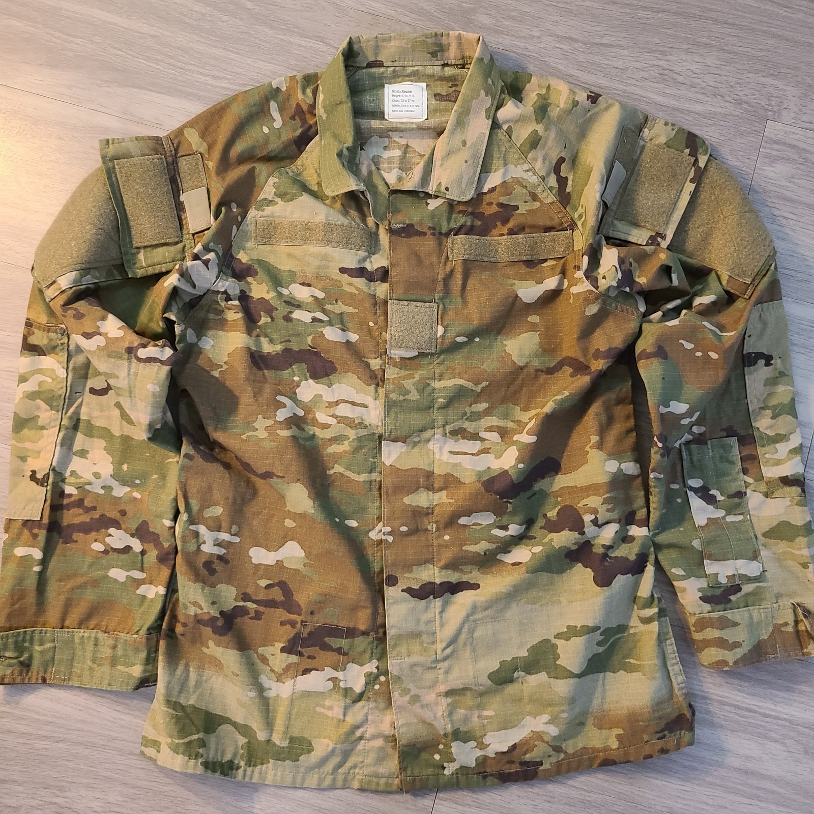 US Army ACU Multicam Unisex Combat Coat Improved Hot Weather Small Reg