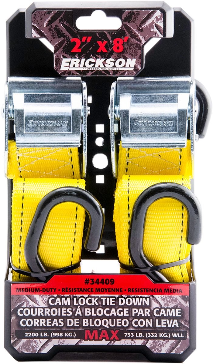 Erickson 34409 2" x 8' - 2200 lb. Cam Lock Tie-Downs