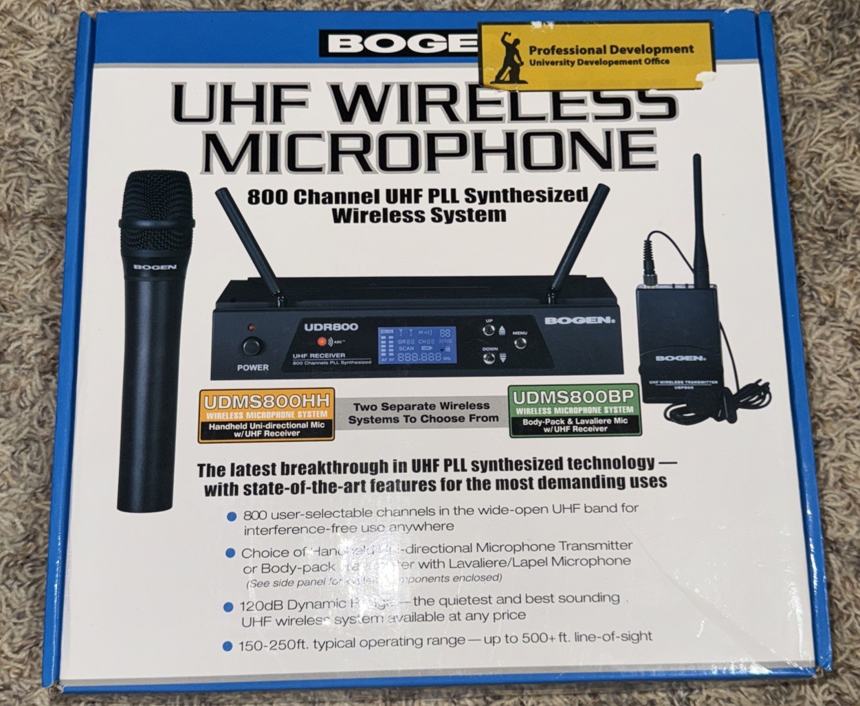 Wireless Microphone -Bogen 800 channel UHF Pll synthesized wireless system