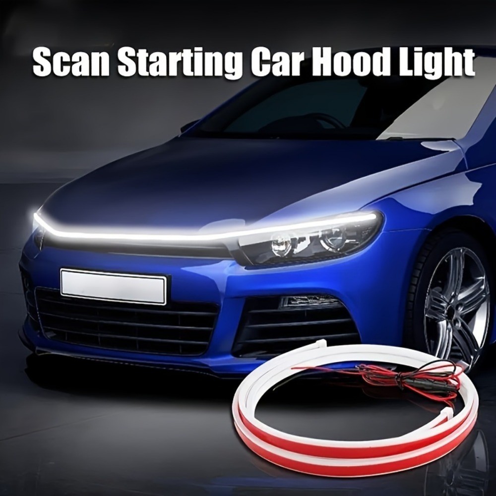 Universal Car LED Headlight 12V 10W Dynamic DRL Start Scan Front Driving Light