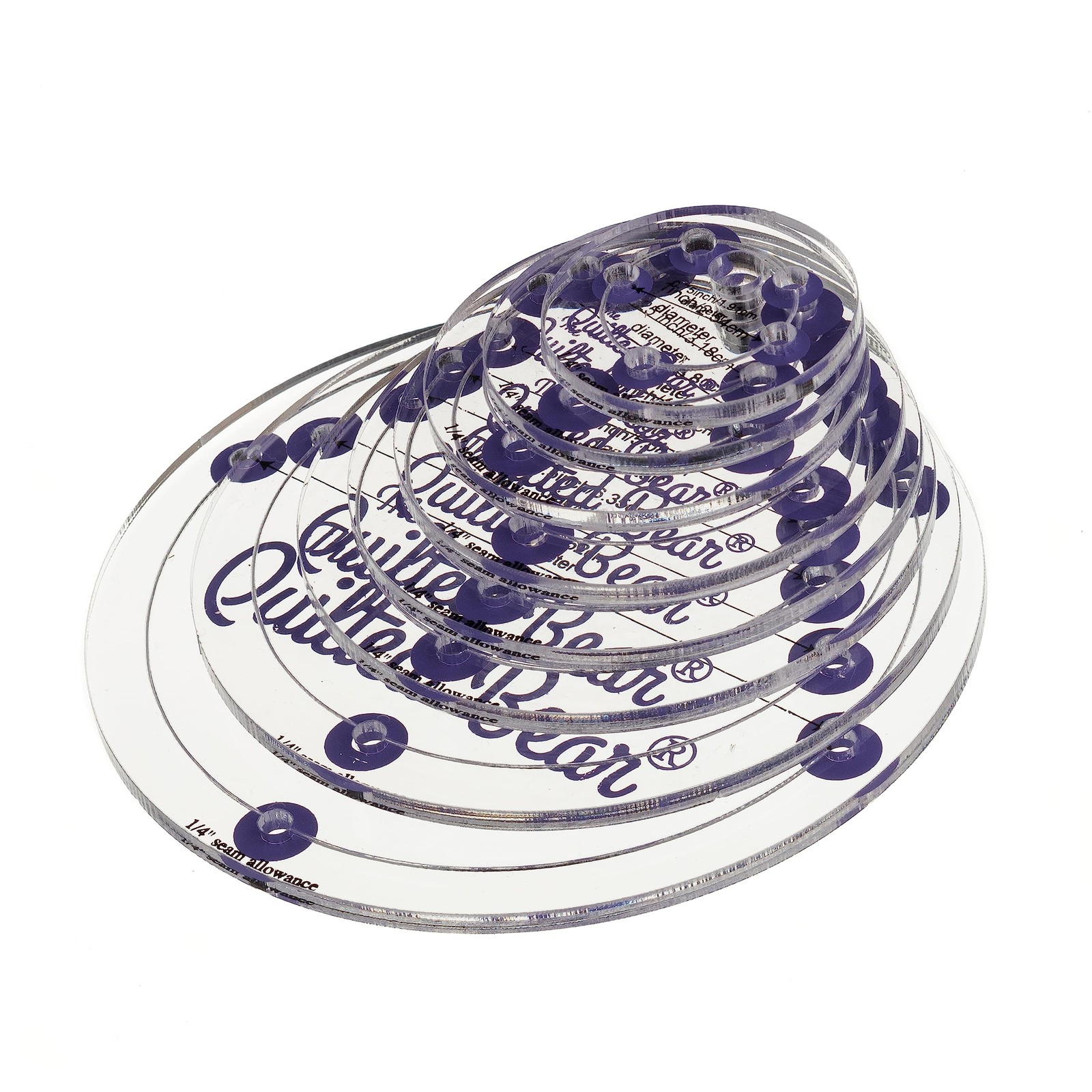 Circle Quilting Templates – 8 Clear Non-Slip Acrylic Quilt Templates for Prec...