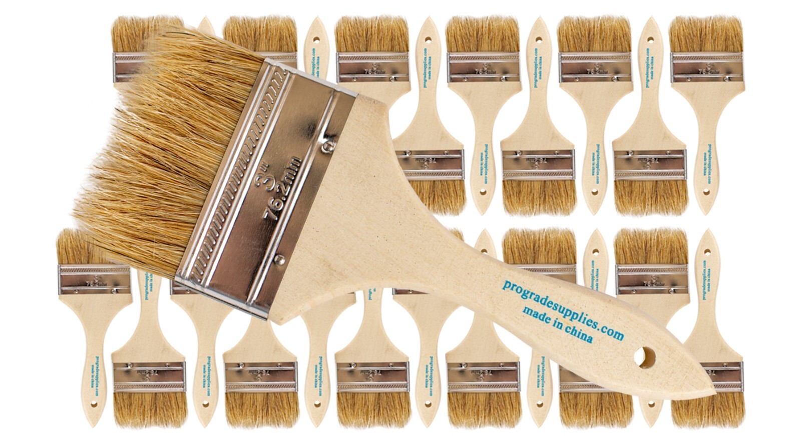 24 Pack - 3" Chip Brushes for Paints, Stains, Varnishes, Glues & Gesso