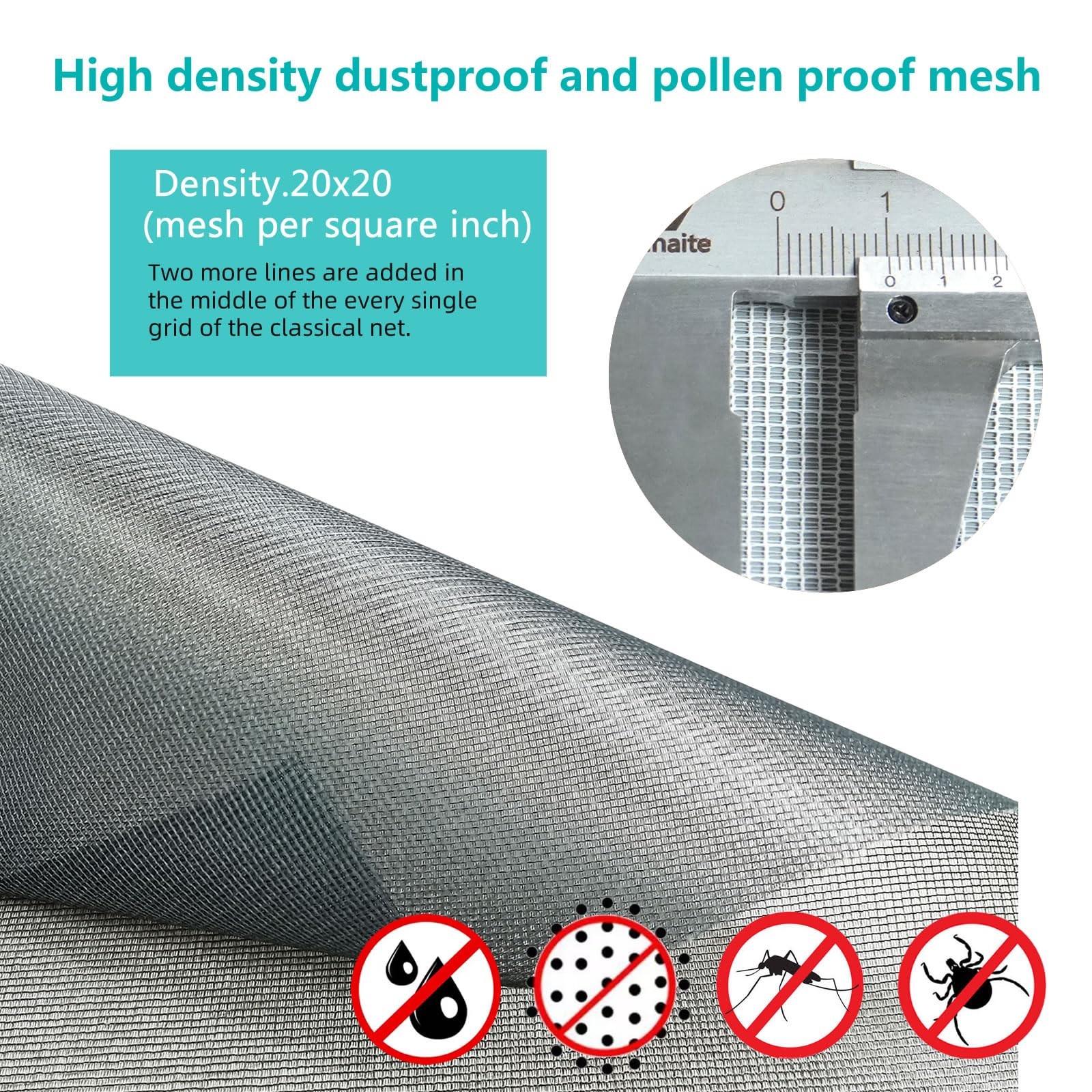 Dustproof Pollen Screen Mesh for Windows and Doors Replacement 109x37