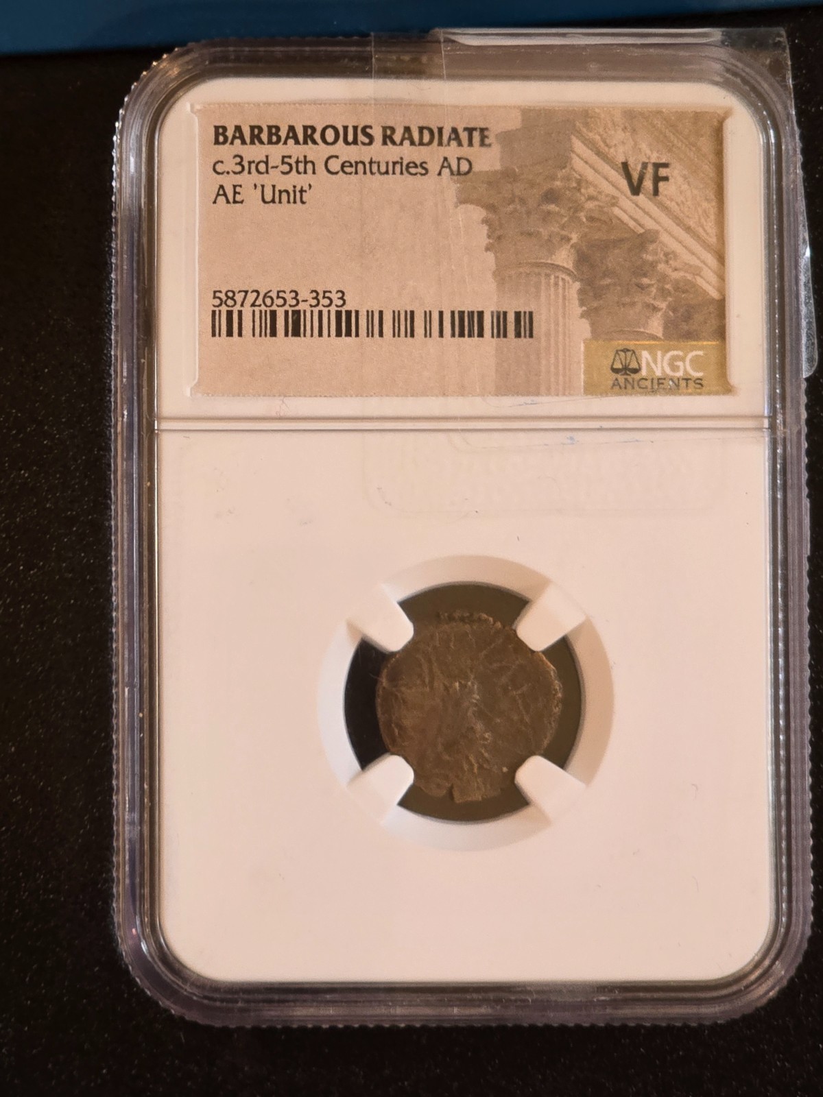 NGC VF Barbarous Radiate Ancient Roman Bronze AE Unit c. 3rd-5th Century AD Cert