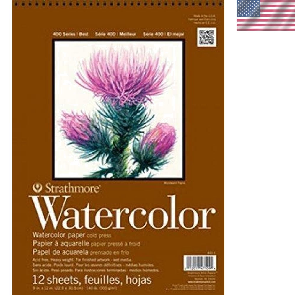 15 Sheet Cold Press Watercolor Block 400 Series 13x17 for Artists & Hobbyists