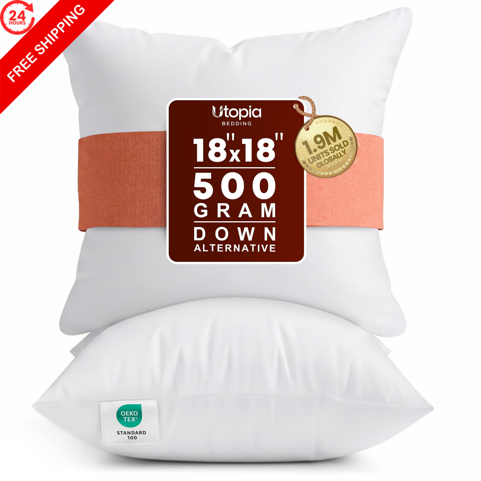 Utopia Bedding 18x18 Pillow Inserts, White Throw Pillows Inch,