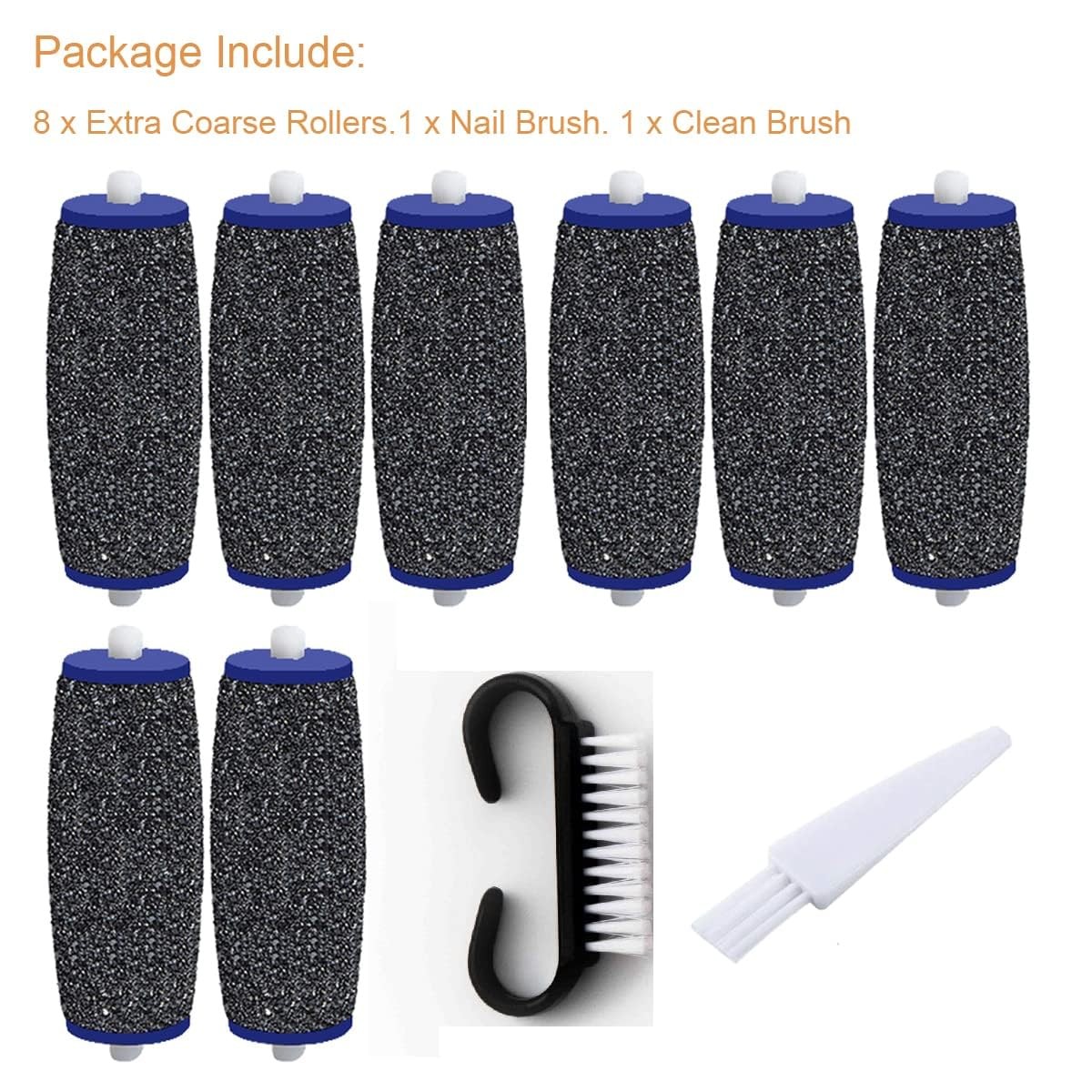8 Pack Extra Coarse Replacement Rollers for Amope Pedi Refills Electronic