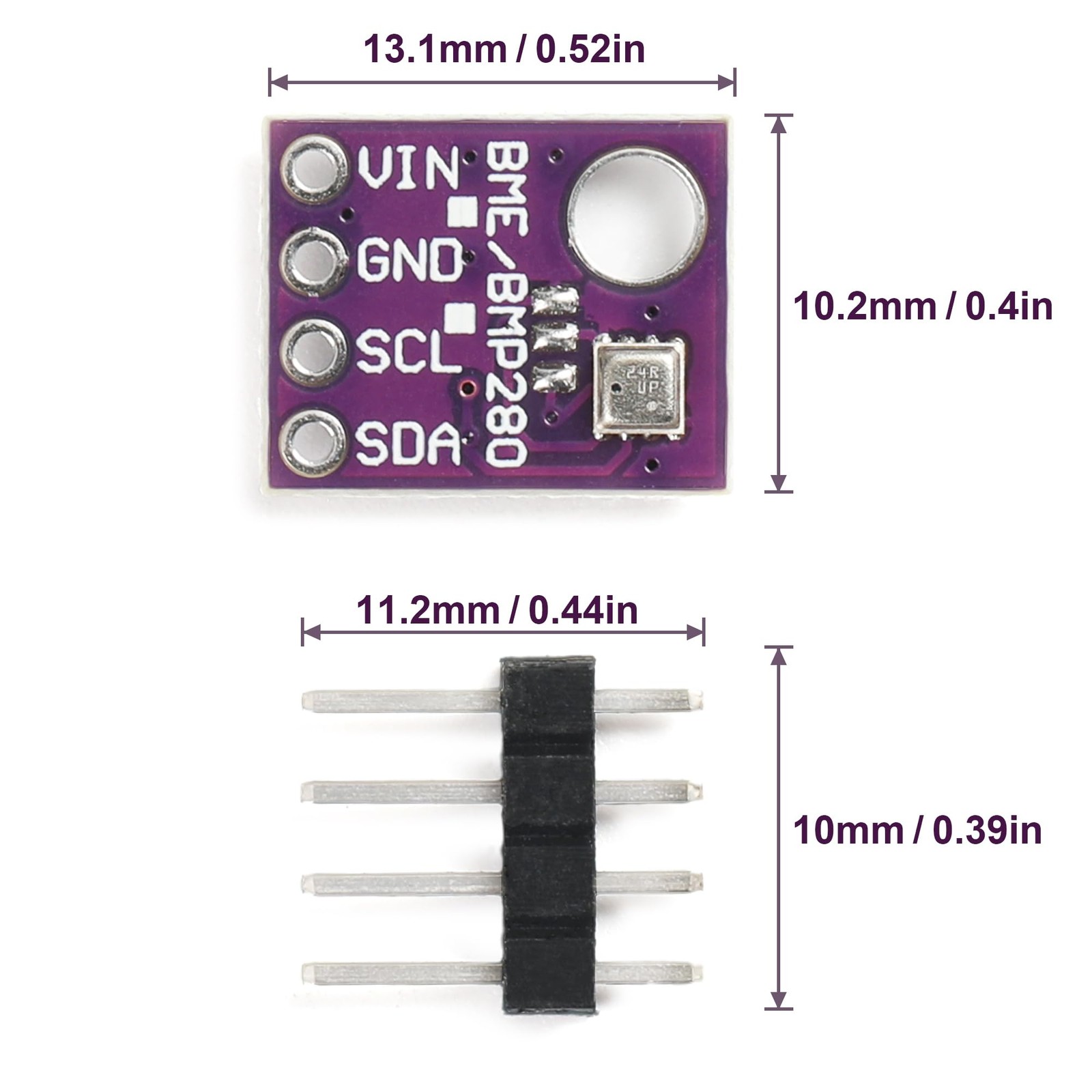 2 PCS BME280 5V Sensor Module Atmospheric Pressure Temp Humidity I2C