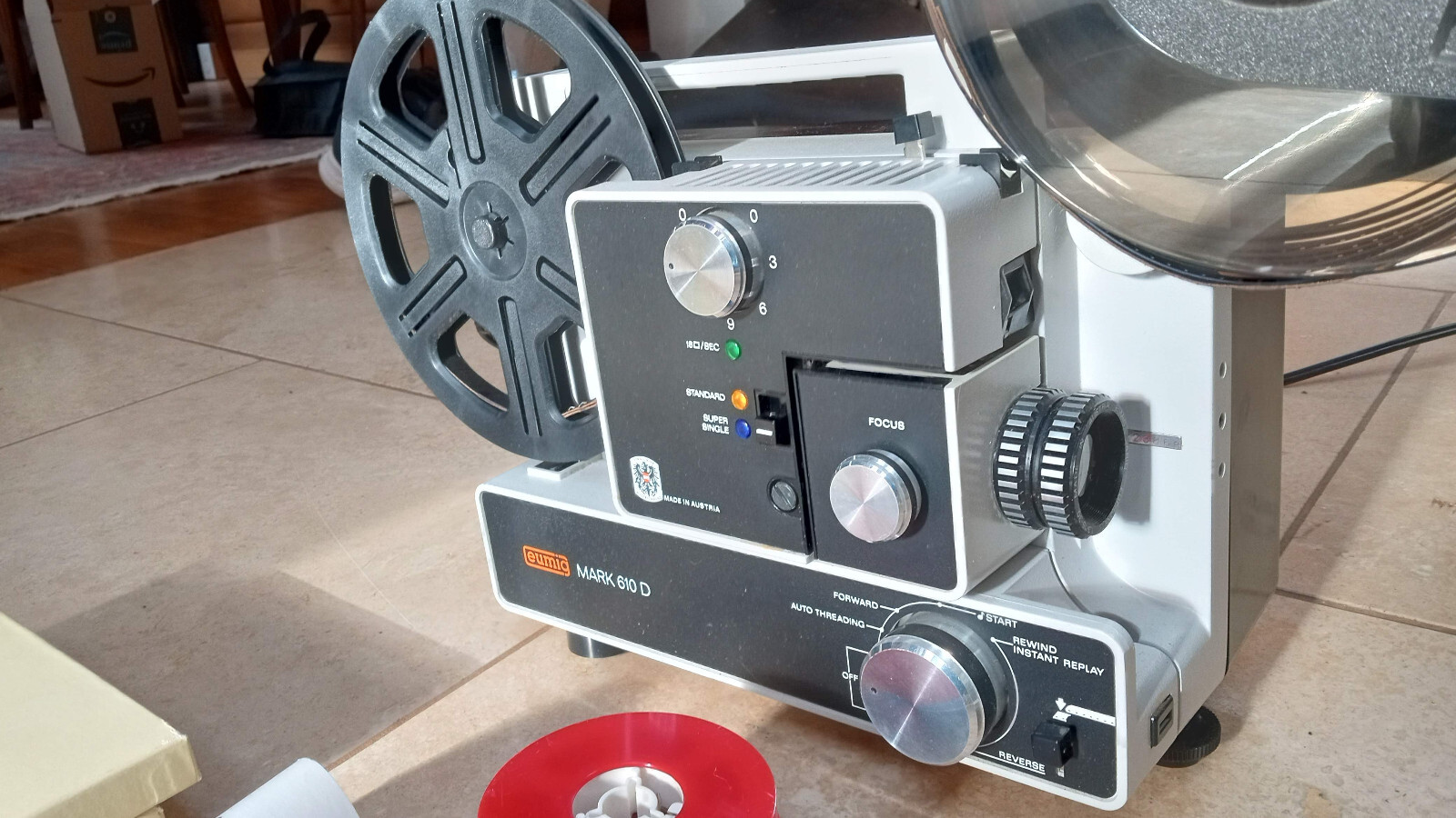 Eumig Mark 610D Projector in Excelent Condition With Reels Case Manuals Etc