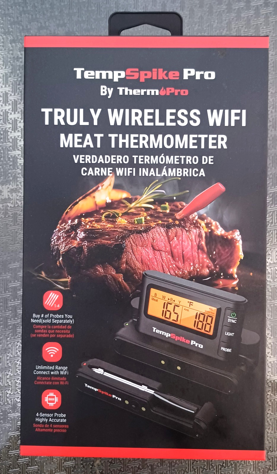 Temp Spike Pro TP980W Wireless WiFi Meat Thermometer - Brand New/SEALED