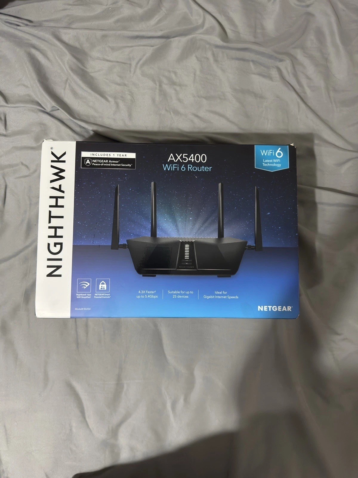 NETGEAR Nighthawk AX5400 WiFi 6 Router 5400 Mbps Wireless Black