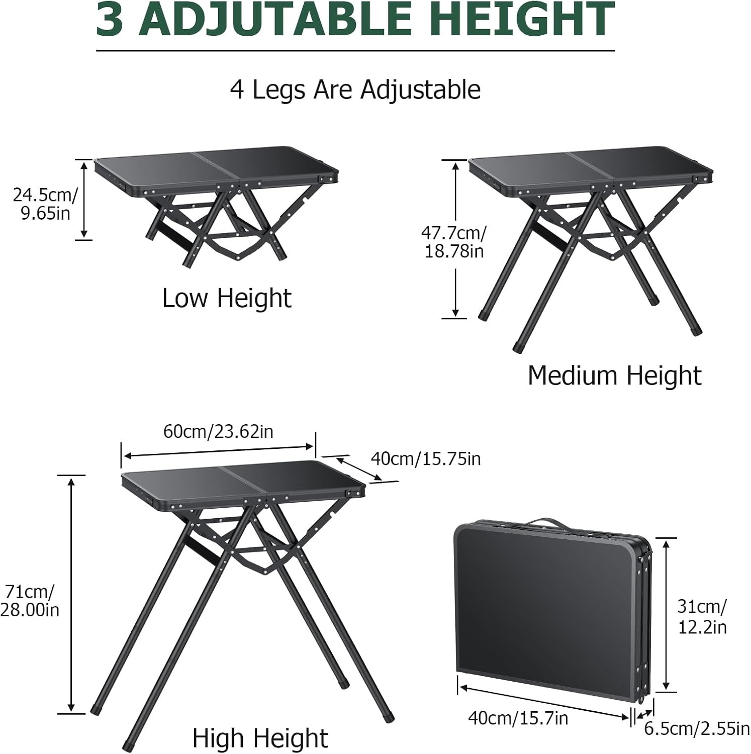 Folding Table W/ Metal Mesh Desktop Grill Table Camping Table W/ Carry Handle