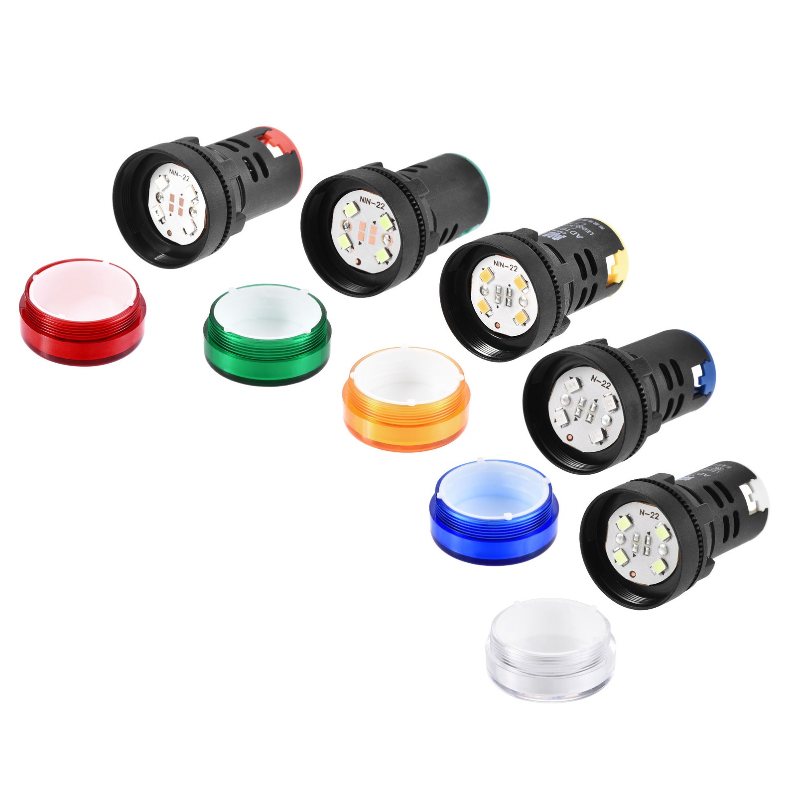 5 PCS AC/DC 110V Indicator Lights Led Dust Cover IP54 Waterproof 5 Colors