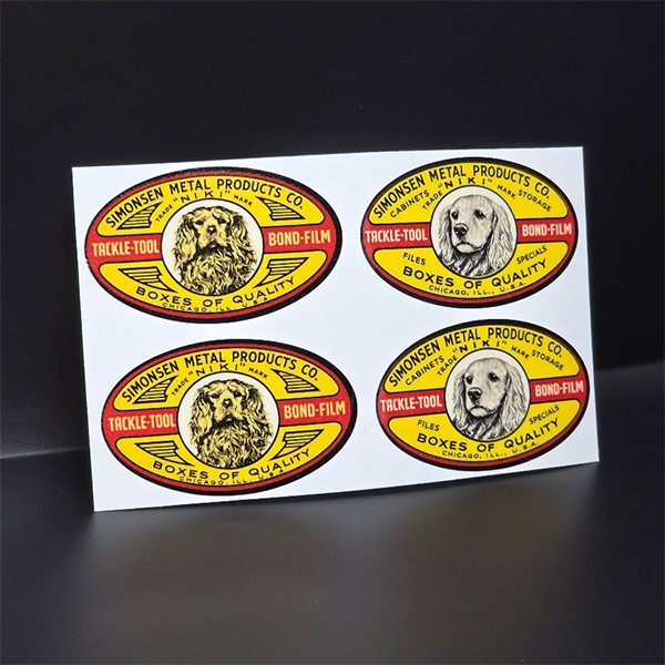 Simonsen Tool / Tackle Box Vintage Style Reproduction DECALS, Vinyl STICKERS
