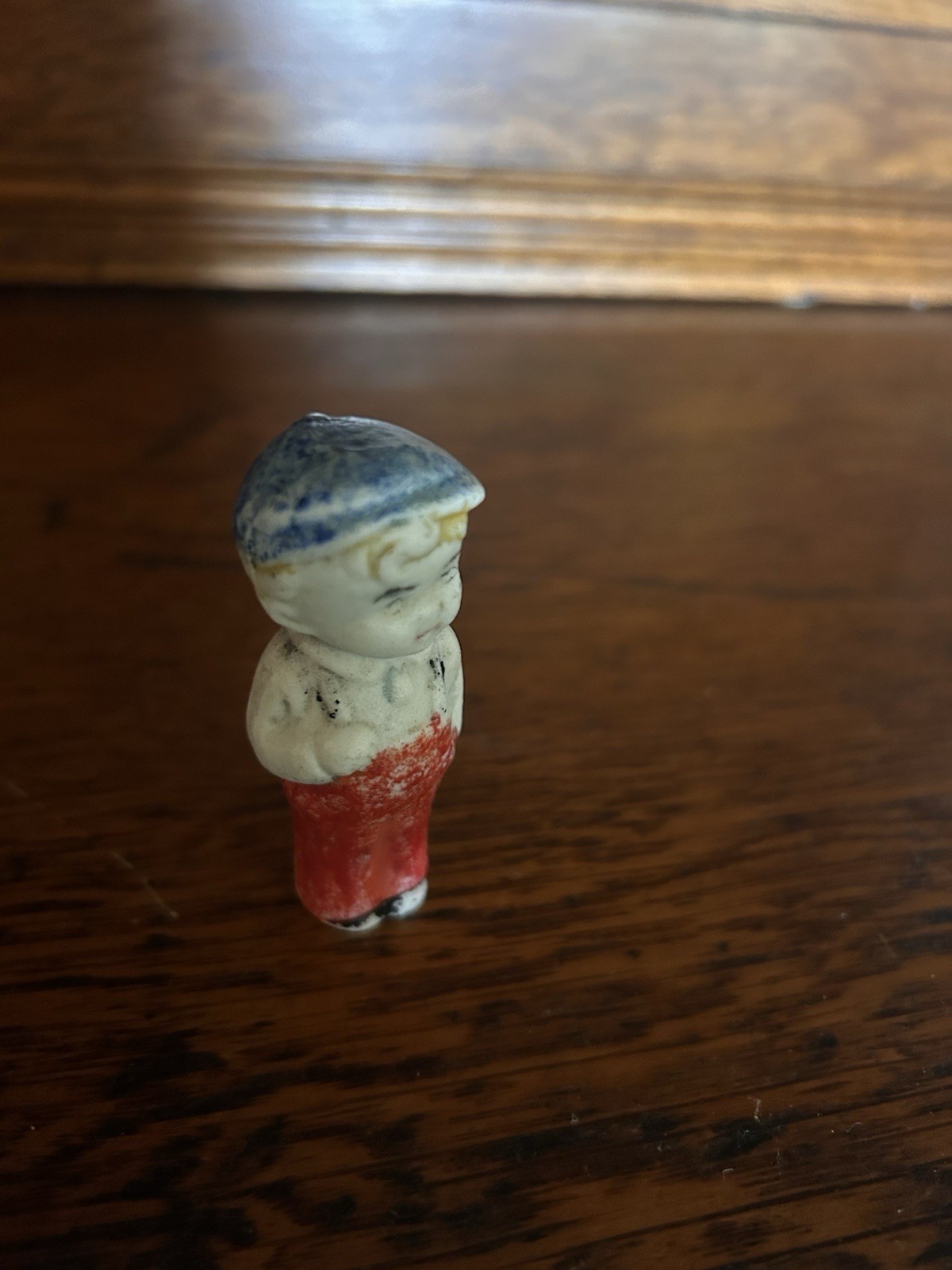 Antique Miniature 2.5" Porcelain Bisque Advertising Boy Doll