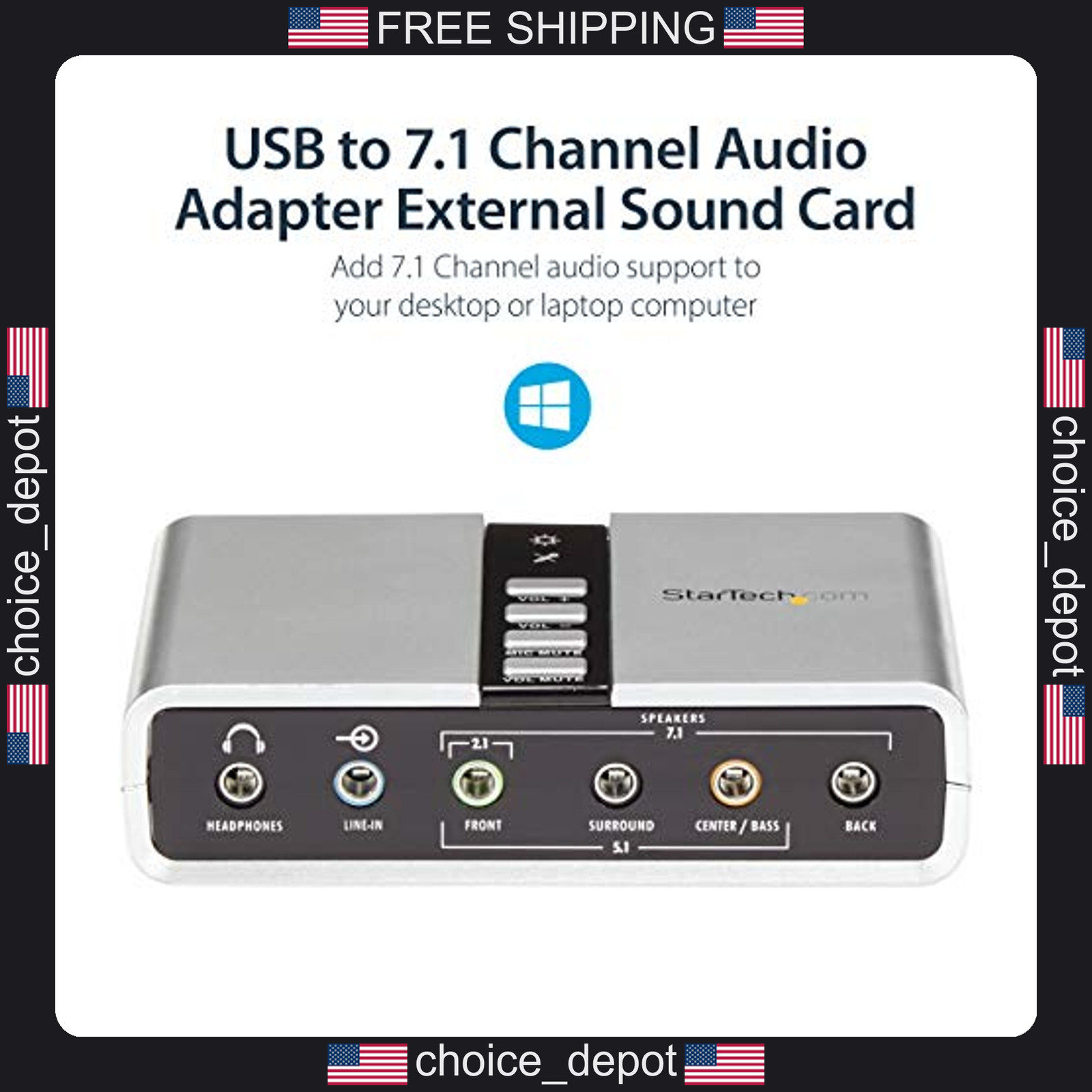 7.1 USB External Sound Card for PC and Laptop