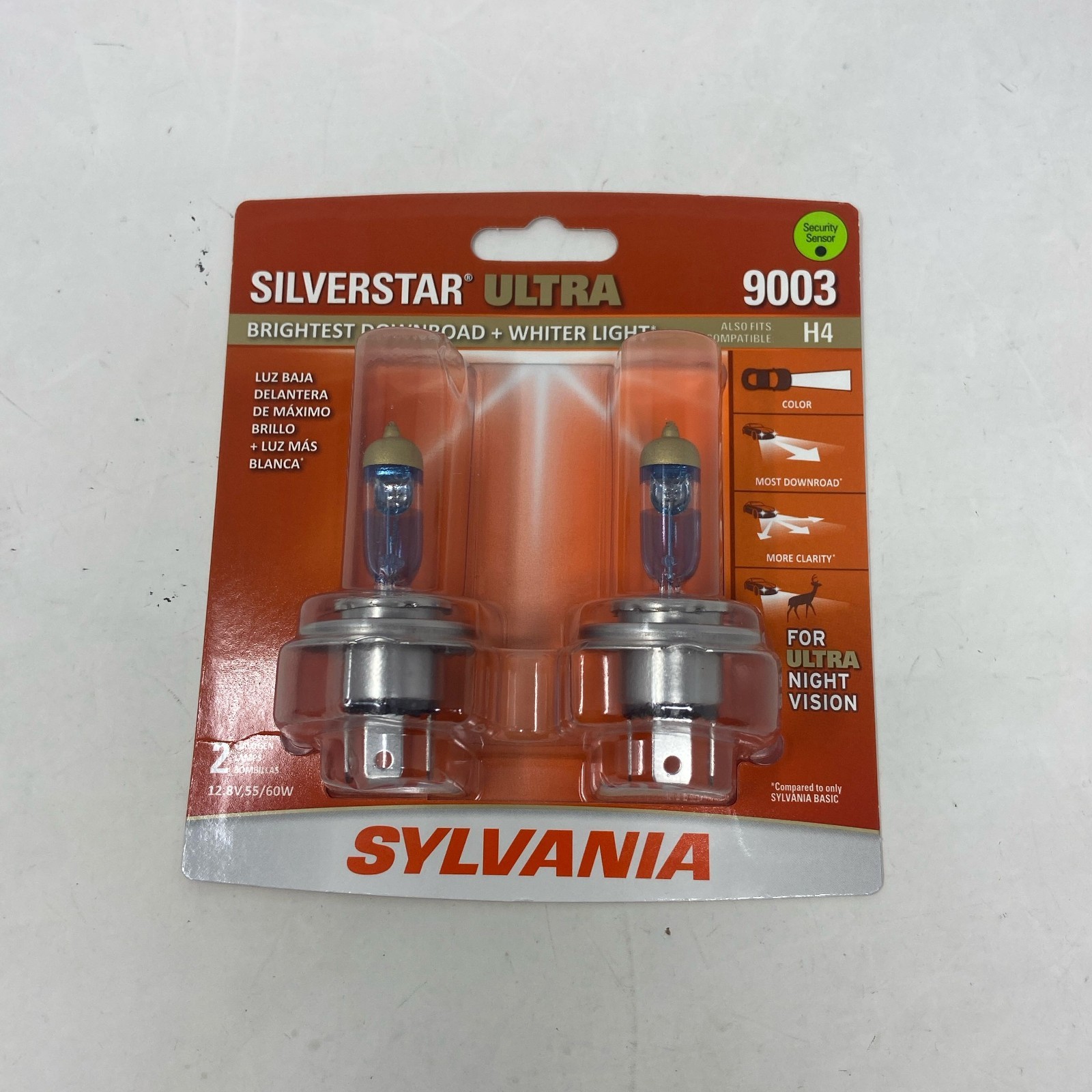 Sylvania SilverStar Ultra 9003/H4 Halogen Twin Pack - White