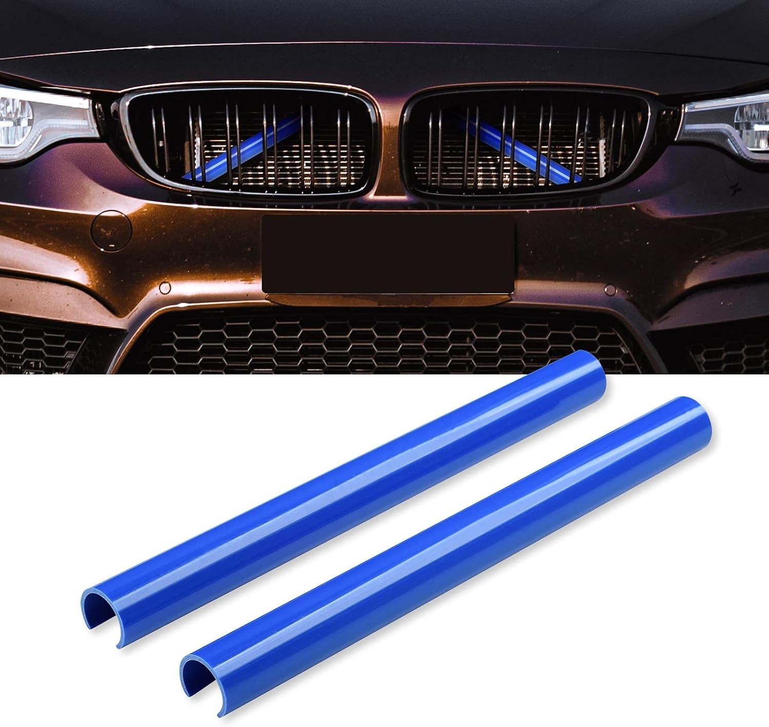 Compatible with BMW Grille Inserts Stripes for 1/2/3/4/5 F20/F30(Type B) Blue