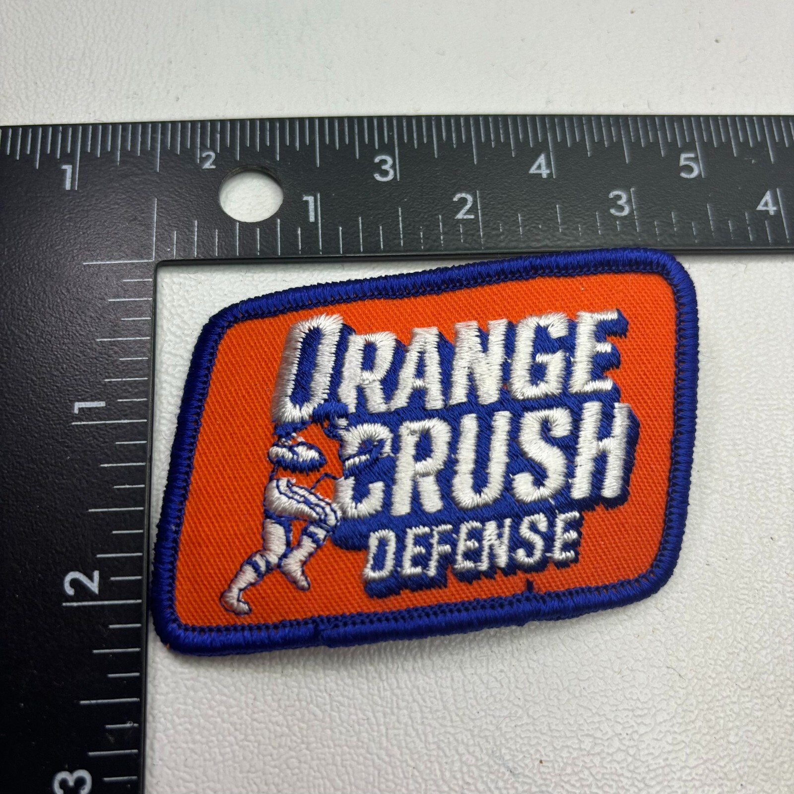 VINTAGE c 1980s FOOTBALL ORANGE CRUSH DEFENSE Patch (Orange Crush Soda Pop) 00.J