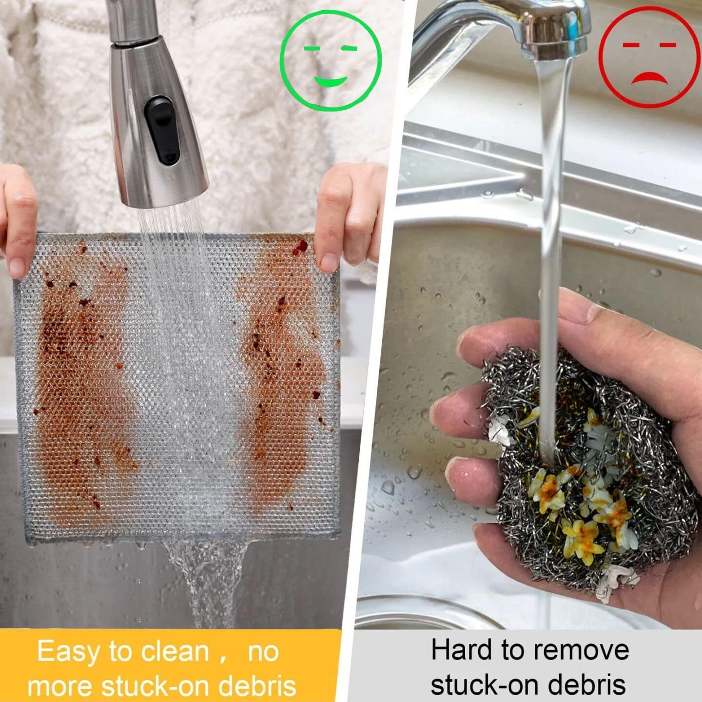 Non Scratch Wire Dishcloth 6 Pack With 1pcs Kitchen Sponges For Dishes Double La