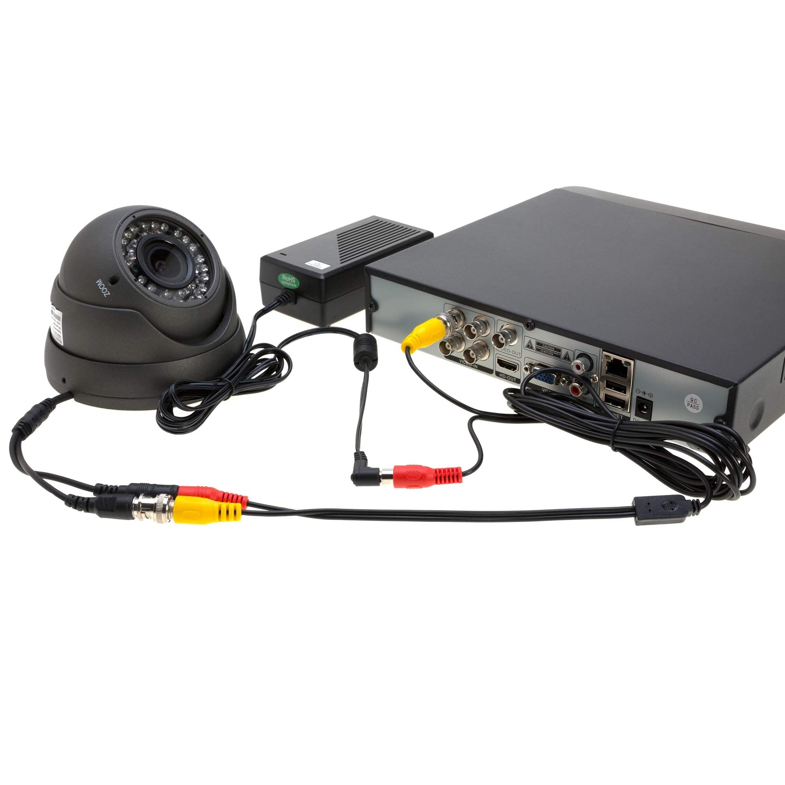 75FT Black Premade BNC Video Power Cable Extension Wire for CCTV Security Cam...