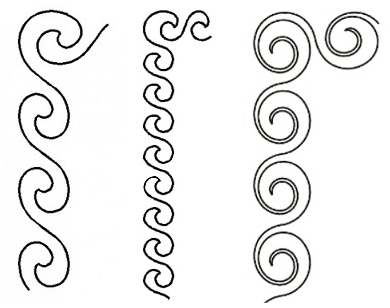 Border Quilting Stencil Waves Swirl Wavy Quilt Stencils 3 Quilters Template Set