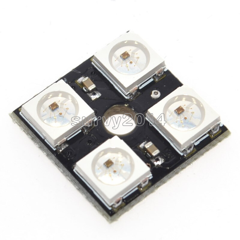 1PCS WS2812B 2*2 4-Bit Full Color 5050 RGB LED Lamp Panel Light For Arduino