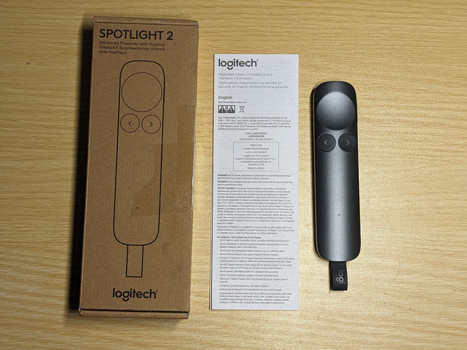 Logitech Spotlight 2 910-007671 Advanced Wireless Presenter Remote with Haptics
