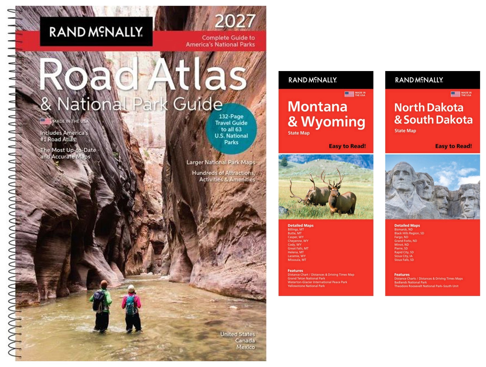 Rand McNally 2027 Road Atlas & National Park Guide+Easy-to-Read MTWY & NDSD Maps