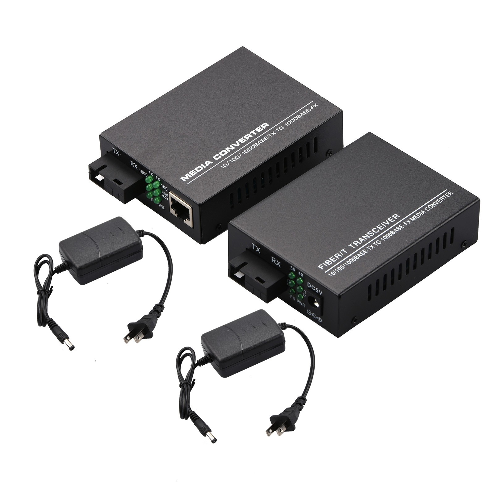 Gigabit Ethernet Media Converter Single Mode Port 4 RJ45 And 1 SC Transceiver m
