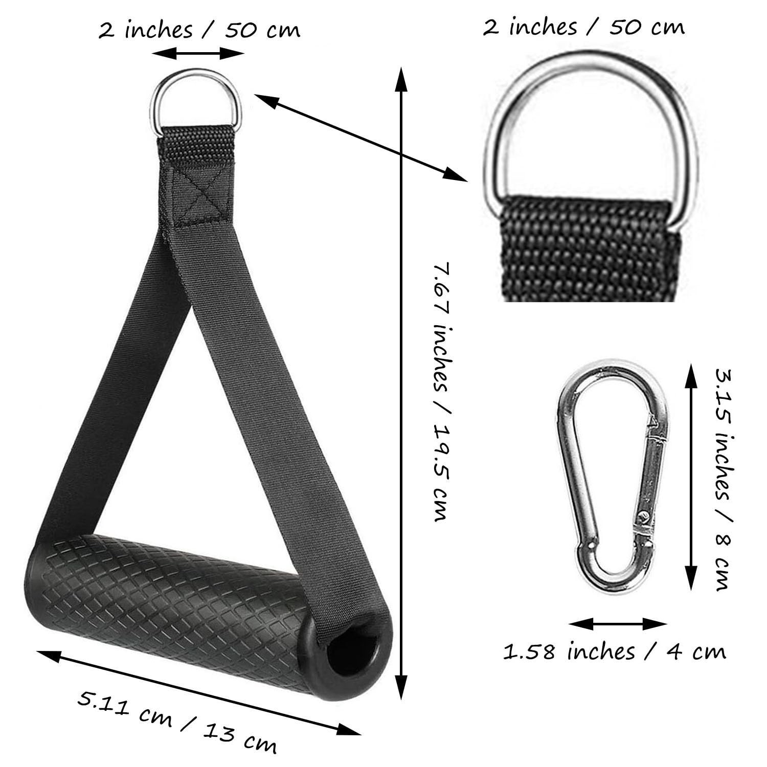 2 Pack Exercise Handles Gym Handle Equipment for Cable Machine Attachments