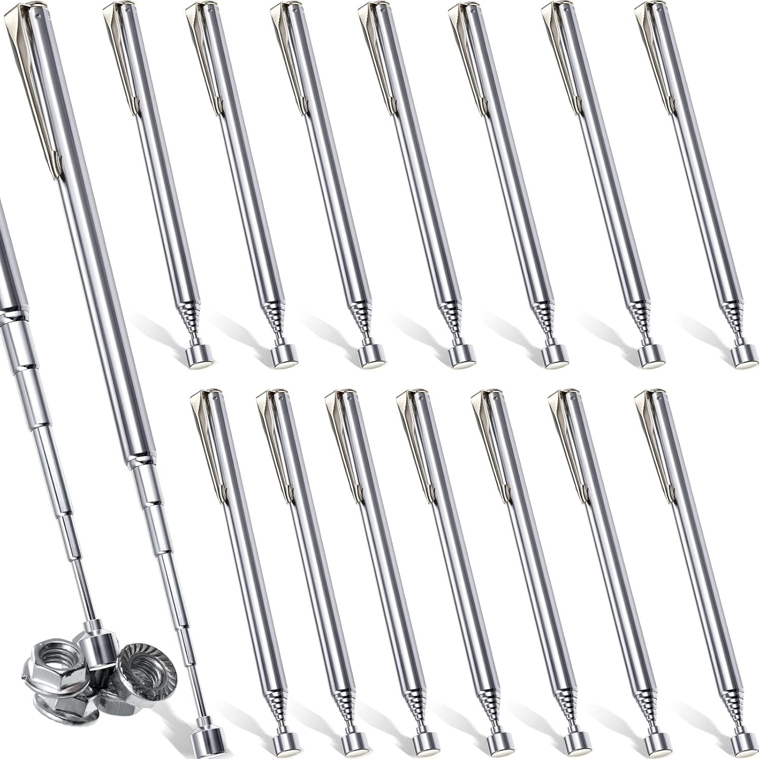 16 Pieces Telescoping Magnetic Pick up Tool Grabbers Reacher Tools with Pocket C