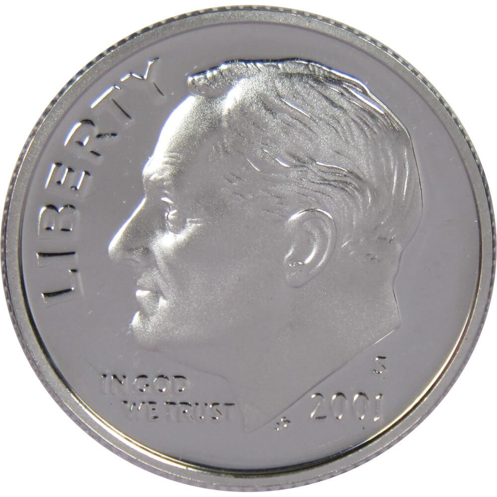 2001 S Roosevelt Dime Choice Proof 90% Silver 10c US Coin Collectible