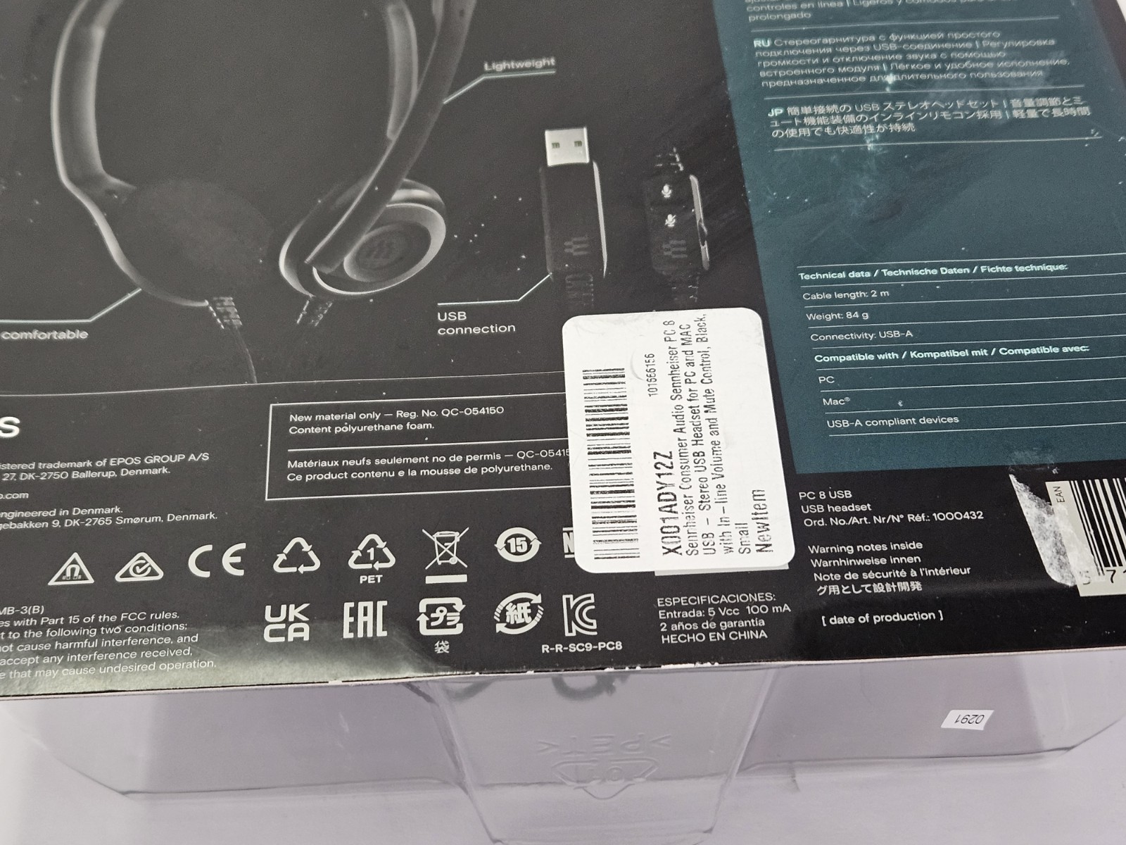 EPOS Sennheiser PC 8 USB Stereo USB Headset, In-Line Volume/Mute Control For PC