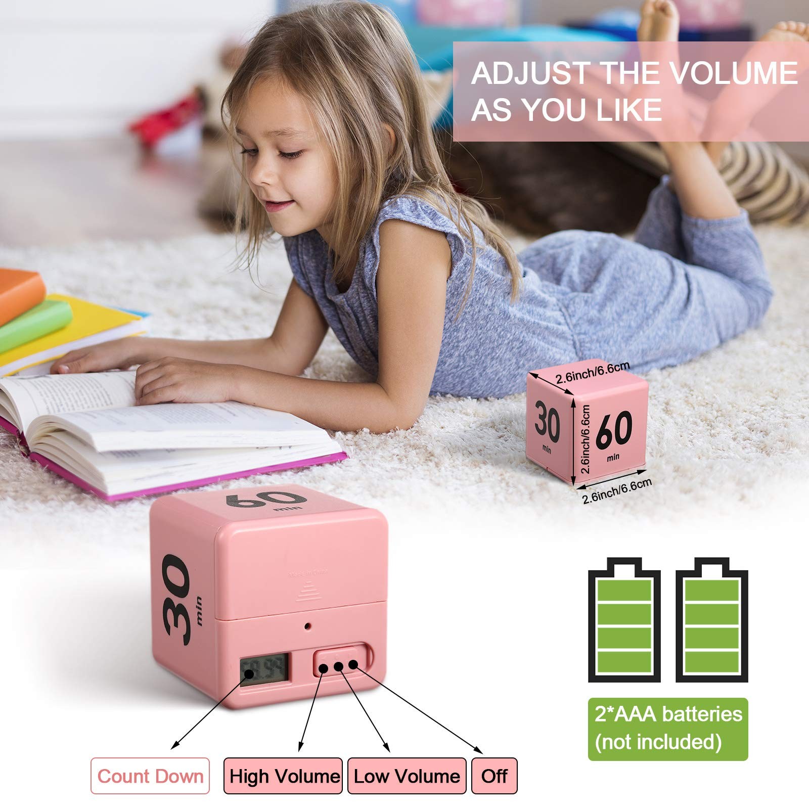 Cube Timer, Gravity Sensor Flip Timer for ADHD Productivity, Classroom Kitche...