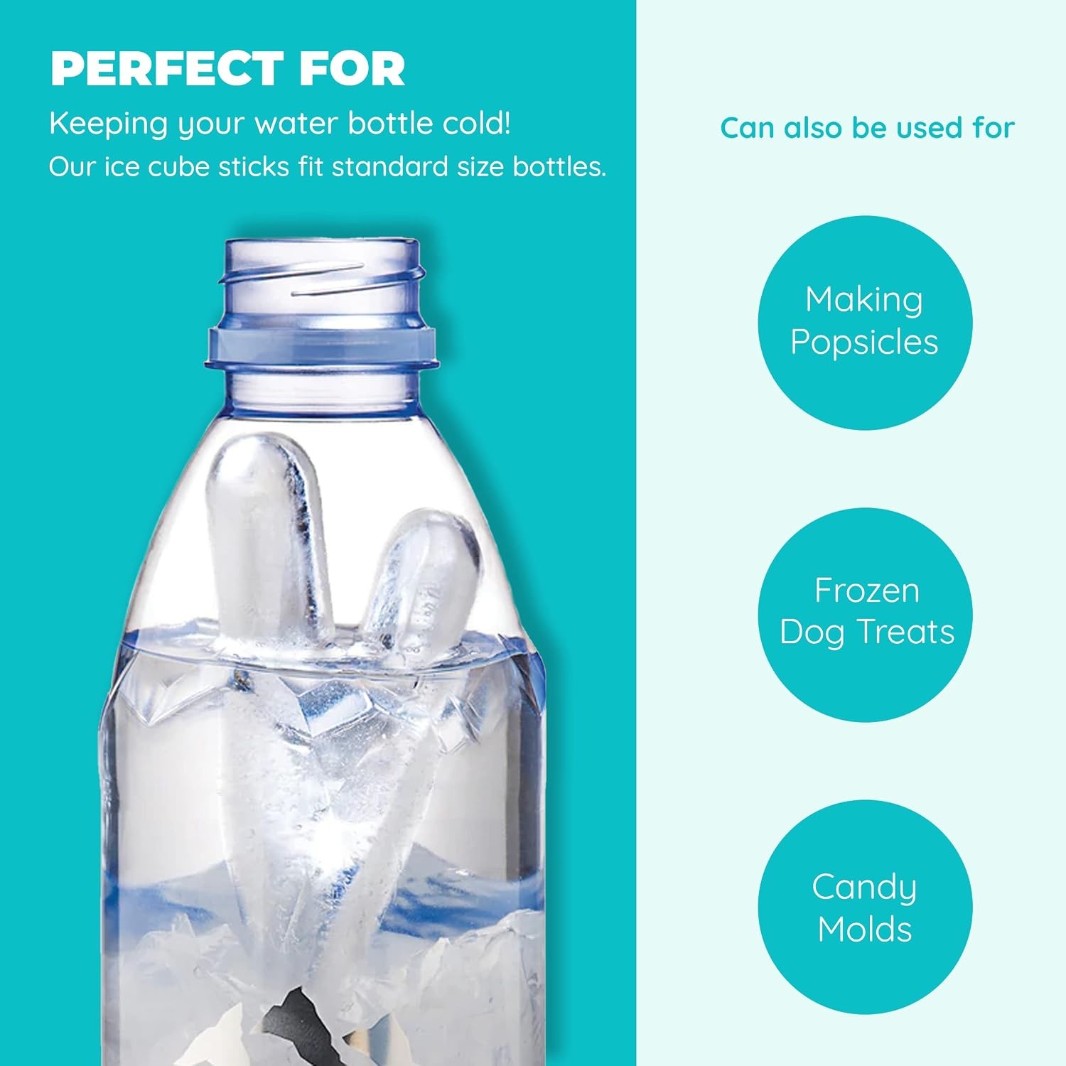 Reusable Silicone Water Bottle Ice Cube Tray Push Pop Easy Release Tray