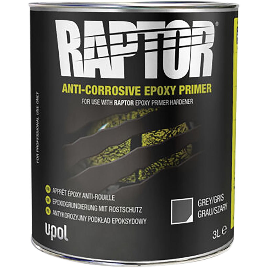 RAPTOR ANTI-CORROSIVE EPOXY PRIMER, GRAY, 3 LITERS UPL-UP4834 Brand New!
