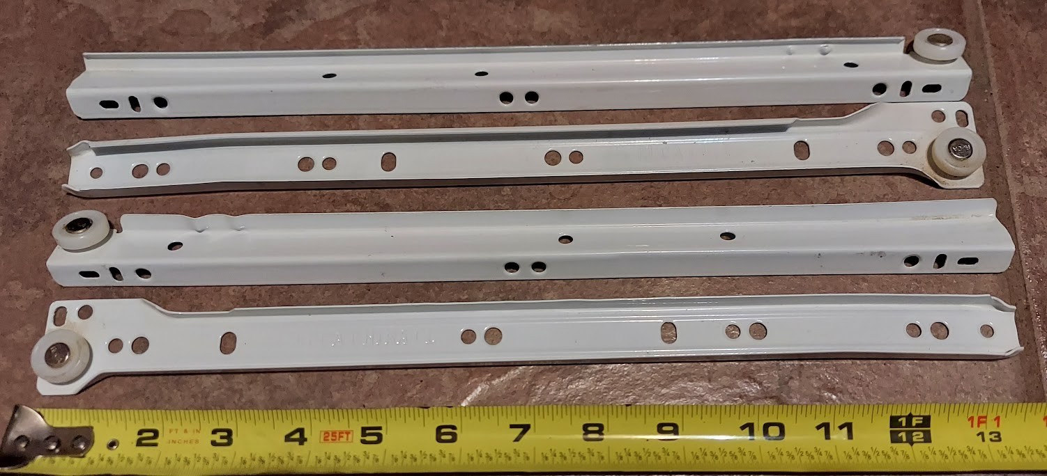 10 Pairs Ruca 16" Drawer Slides Epoxy Coated White Euro Kitchen