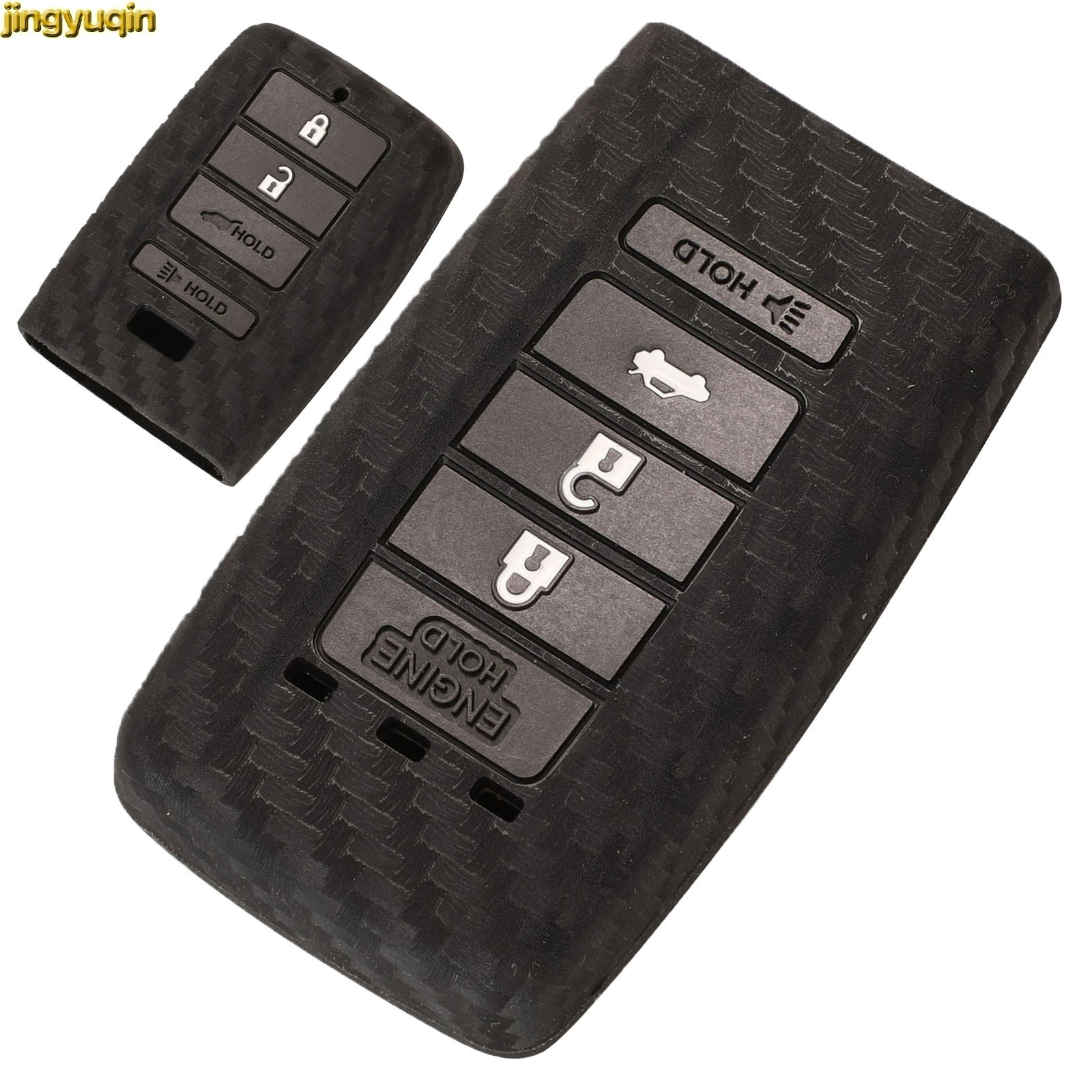 Carbon Fiber Silicone Key Case for Acura ILX MDX RDX TL TSX NSX 4Btn