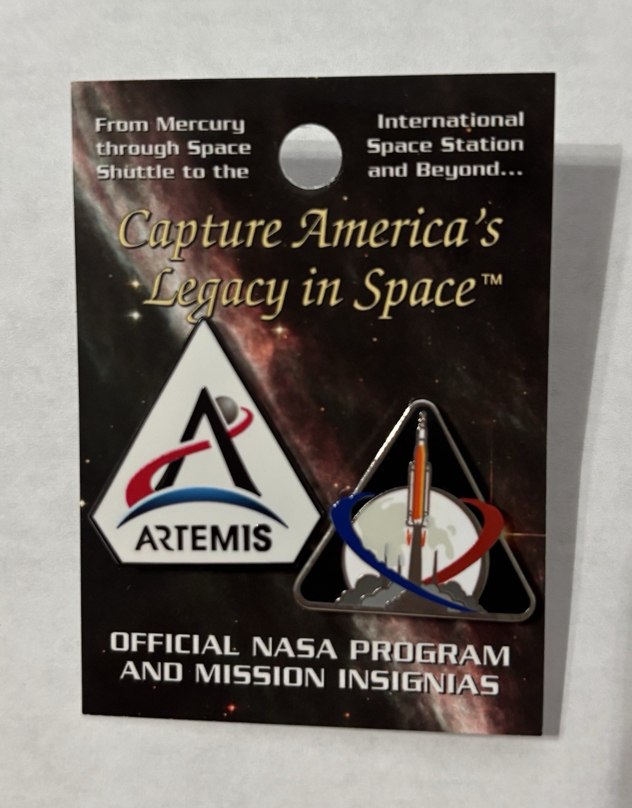 NASA OFFICIAL ARTEMIS PROGRAM & ARTEMIS 1 LAPEL PIN SET