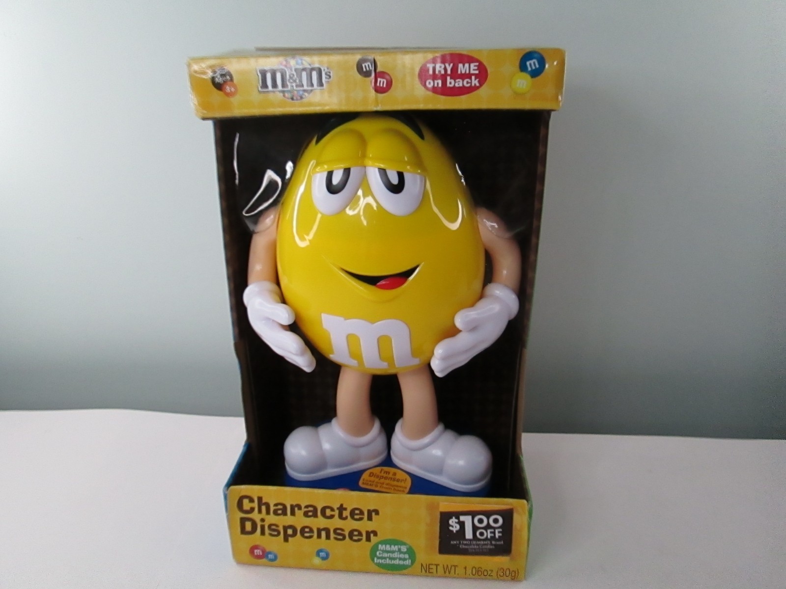 M&M (Yellow) Vintage 2012 Character Candy Dispenser New In Box